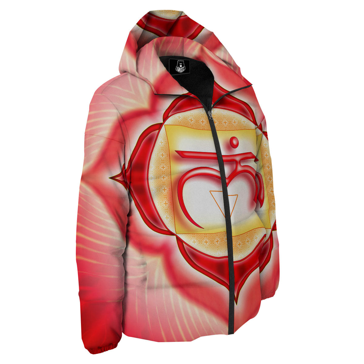 Mandala Muladhara Chakra Print Down Jacket-grizzshop