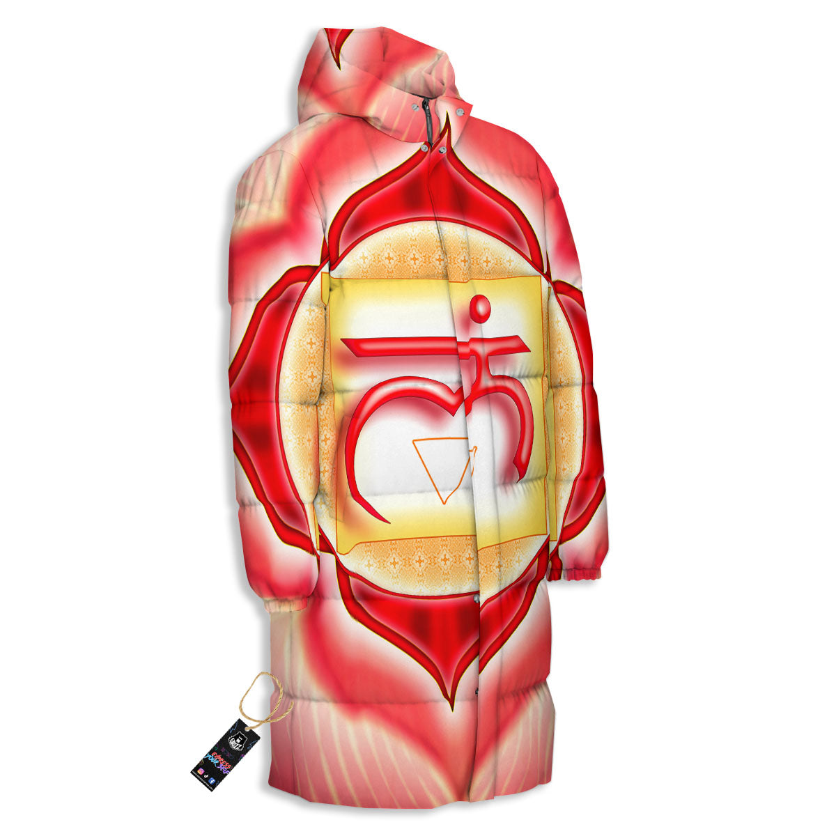 Mandala Muladhara Chakra Print Long Down Jacket-grizzshop