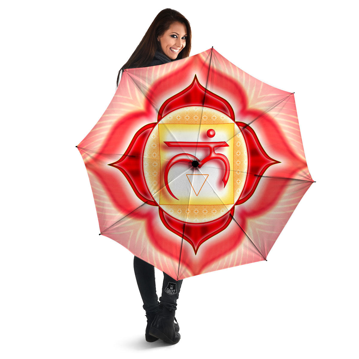 Mandala Muladhara Chakra Print Umbrella-grizzshop