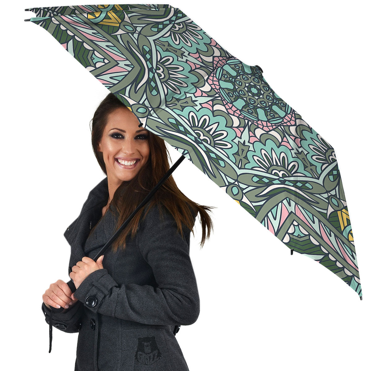 Mandala Ornament Pastel Print Umbrella-grizzshop