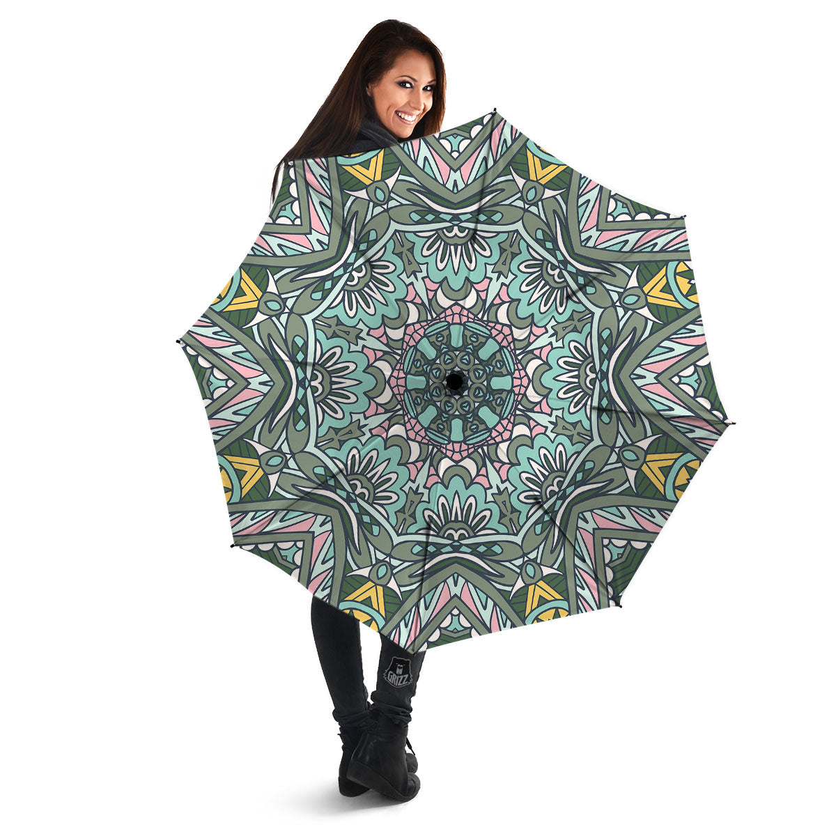 Mandala Ornament Pastel Print Umbrella-grizzshop