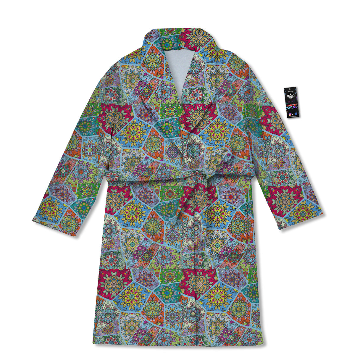 Mandala Patchwork Bohemian Indian Print Bathrobe-grizzshop