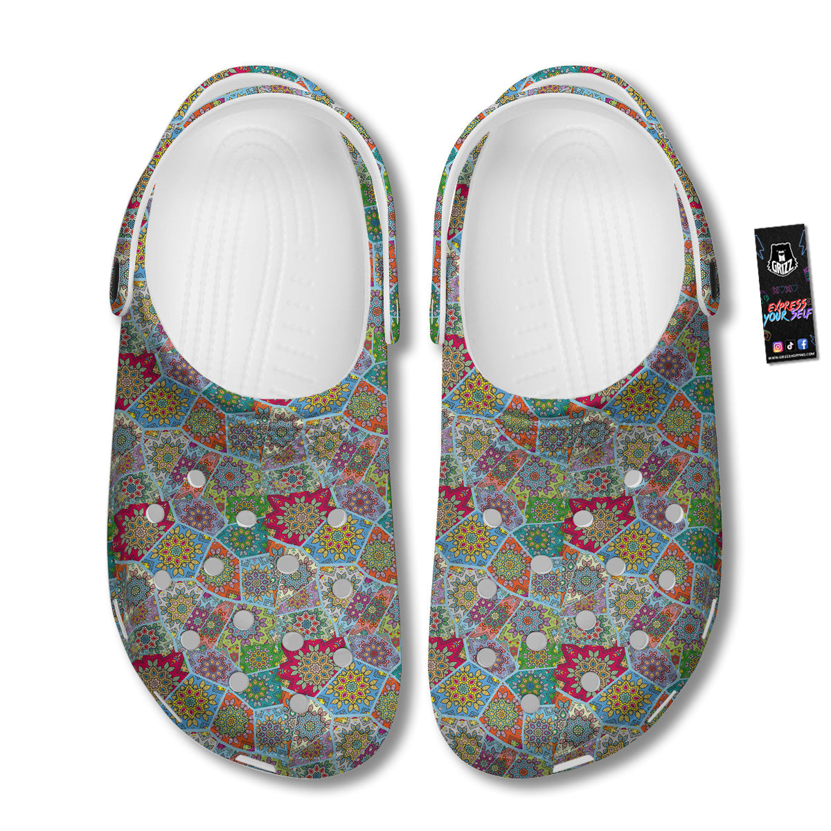 Mandala Patchwork Bohemian Indian Print Clog-grizzshop