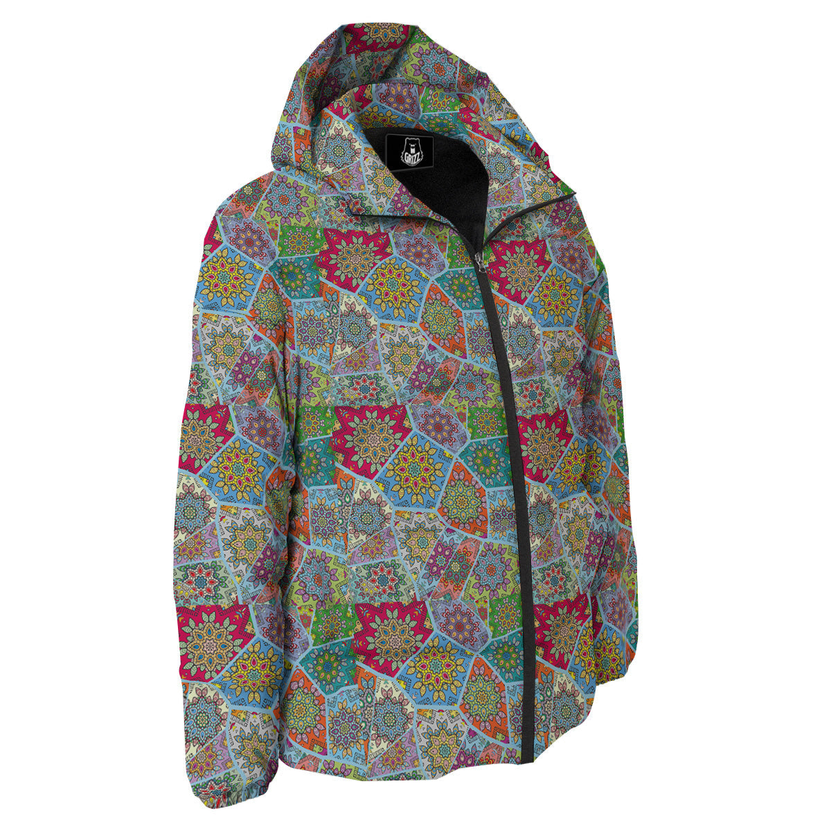 Mandala Patchwork Bohemian Indian Print Down Jacket-grizzshop