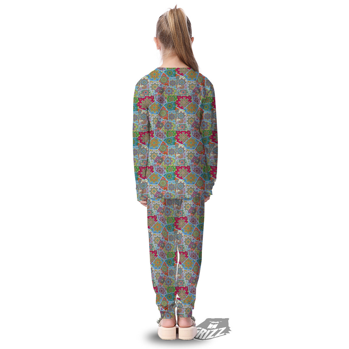Mandala Patchwork Bohemian Indian Print Kid's Pajamas-grizzshop