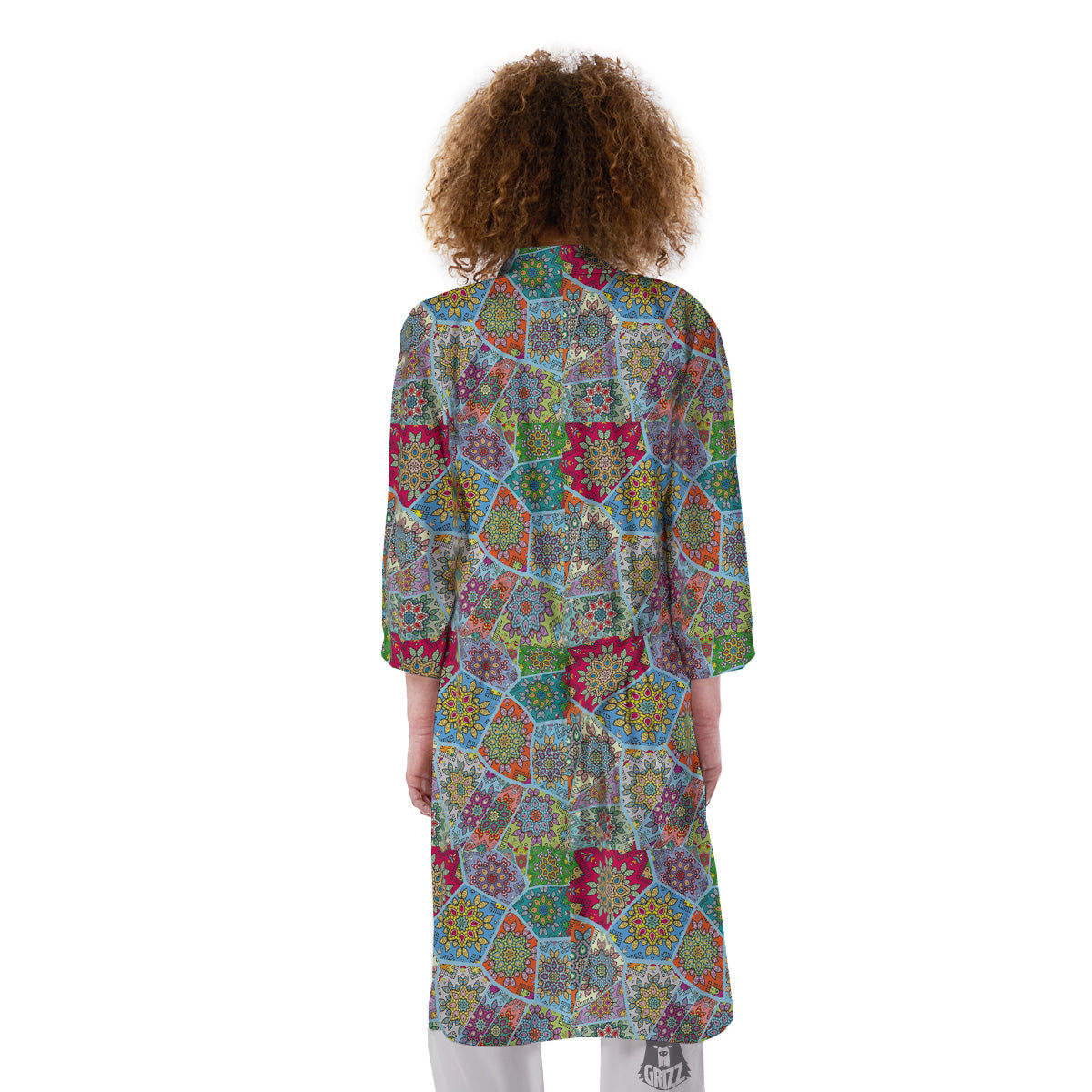 Mandala Patchwork Bohemian Indian Print Kimono-grizzshop