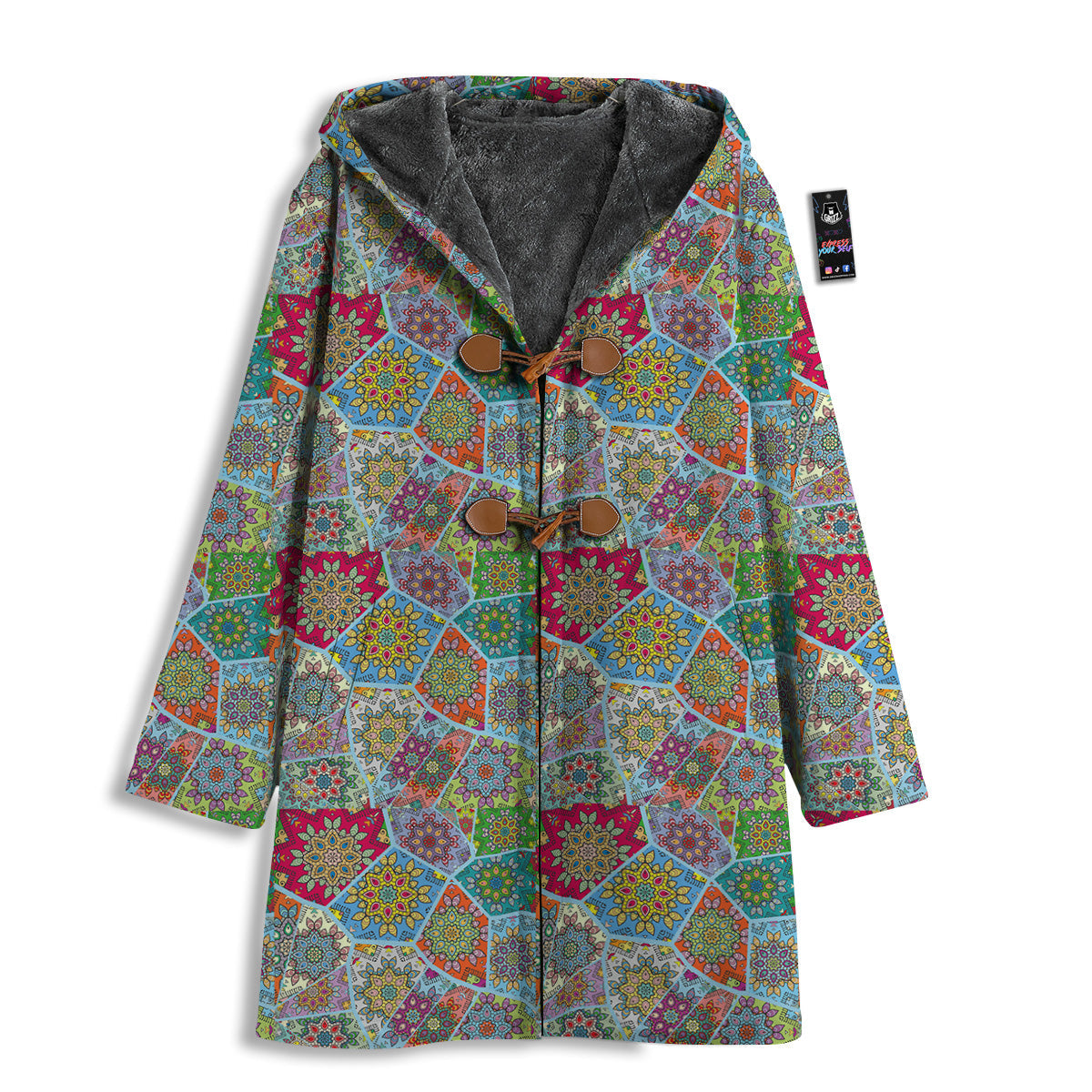 Mandala Patchwork Bohemian Indian Print Men's Windbreaker Jacket-grizzshop