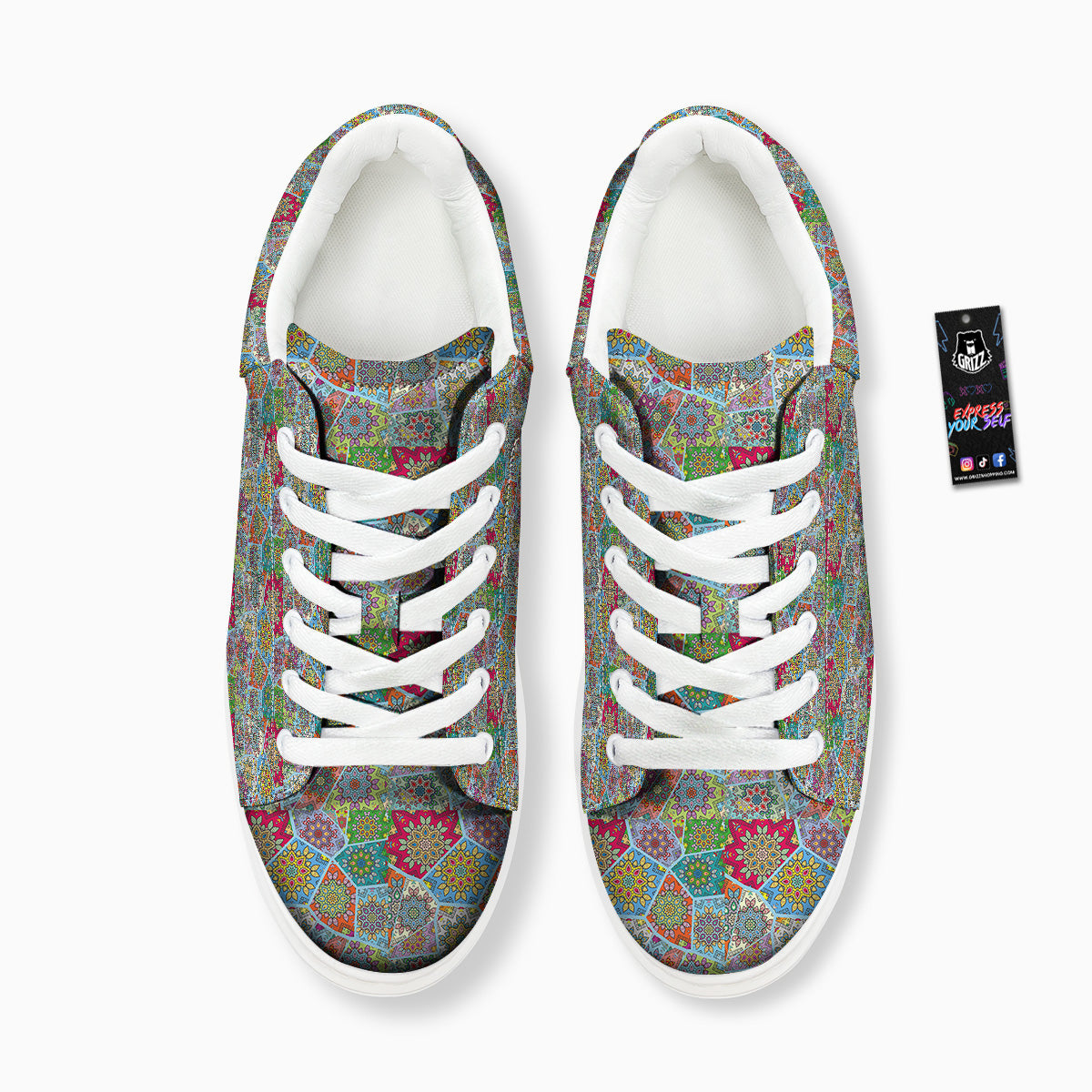 Mandala Patchwork Bohemian Indian Print Platform Shoes-grizzshop