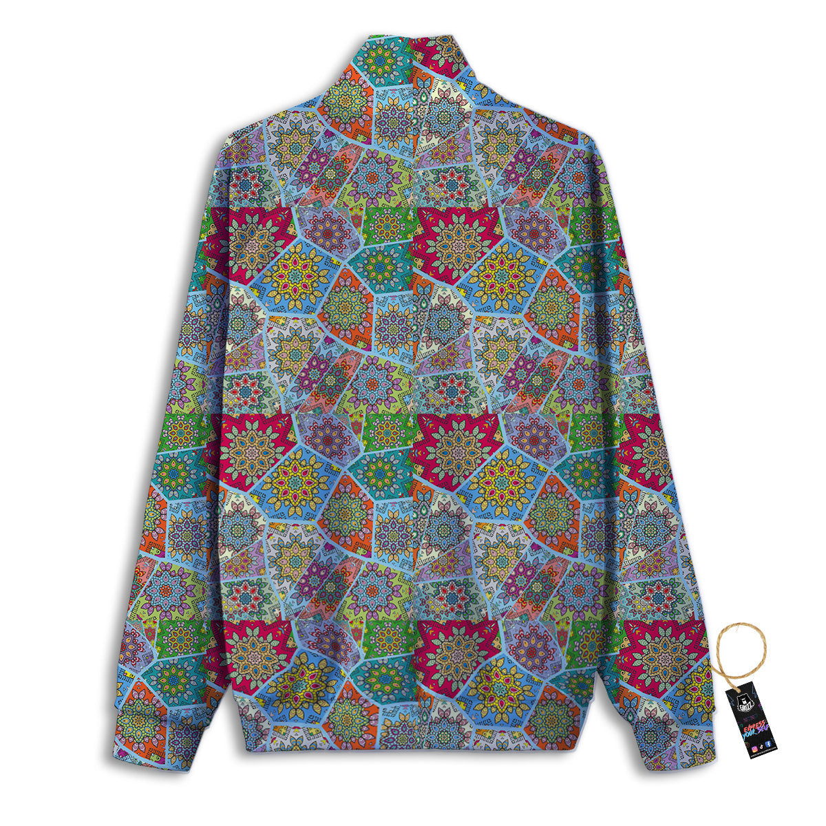Mandala Patchwork Bohemian Indian Print Track Jacket-grizzshop