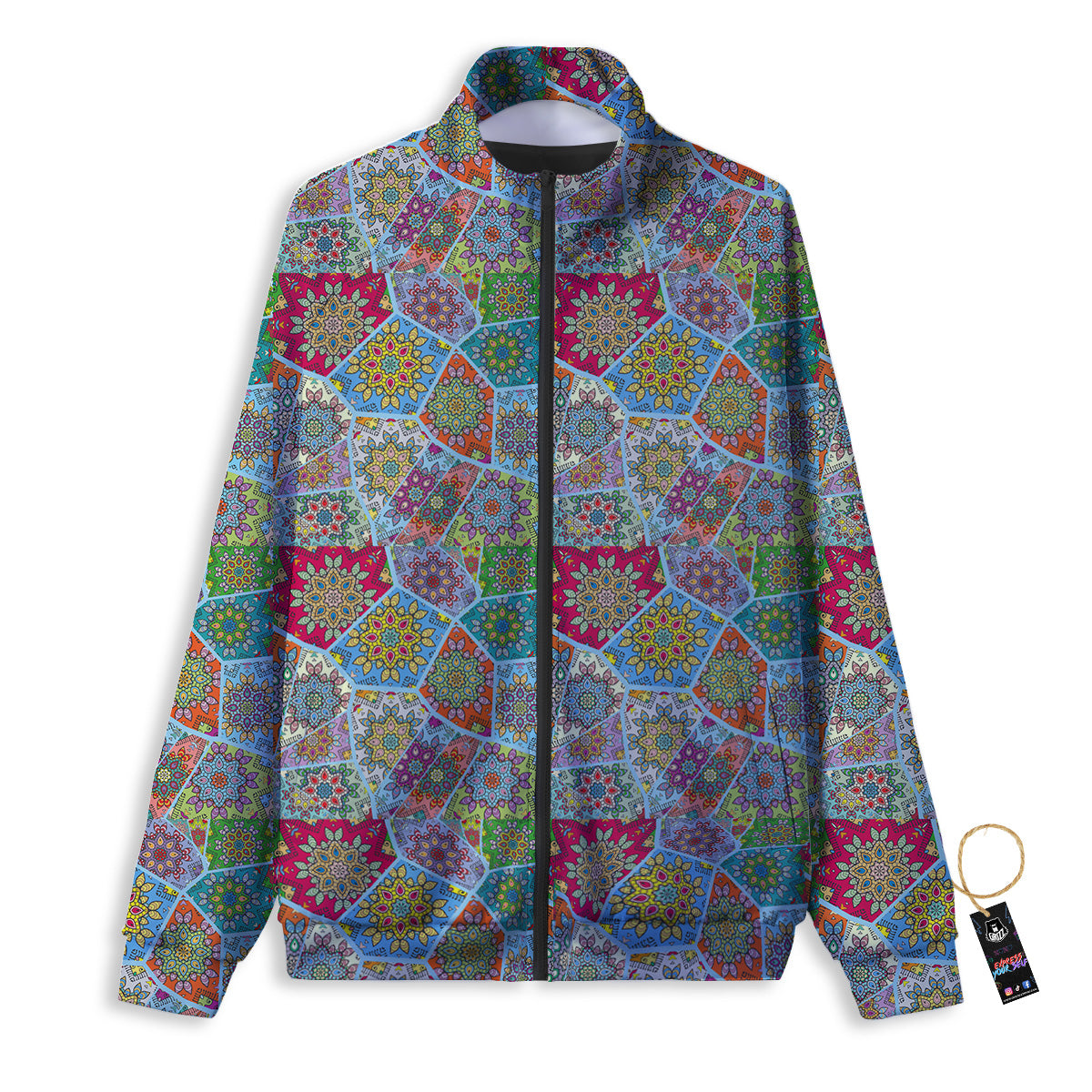 Mandala Patchwork Bohemian Indian Print Track Jacket-grizzshop
