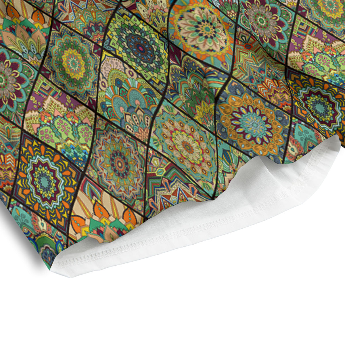 Mandala Patchwork Oval Bohemian Print Pattern Men's Athletic Shorts