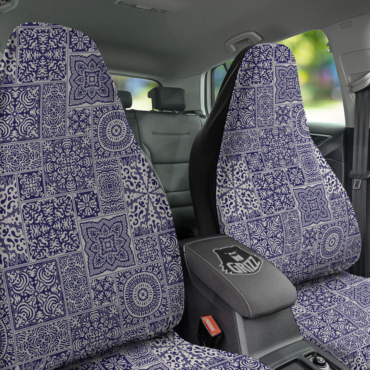 Mandala Patchwork Square Bohemian Print Pattern Car Seat Covers-grizzshop