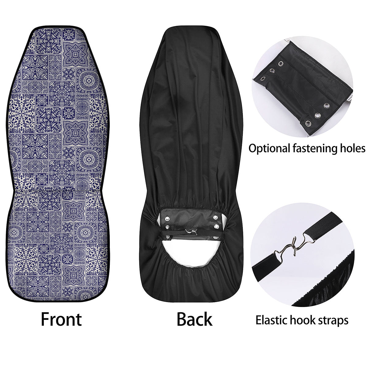 Mandala Patchwork Square Bohemian Print Pattern Car Seat Covers-grizzshop