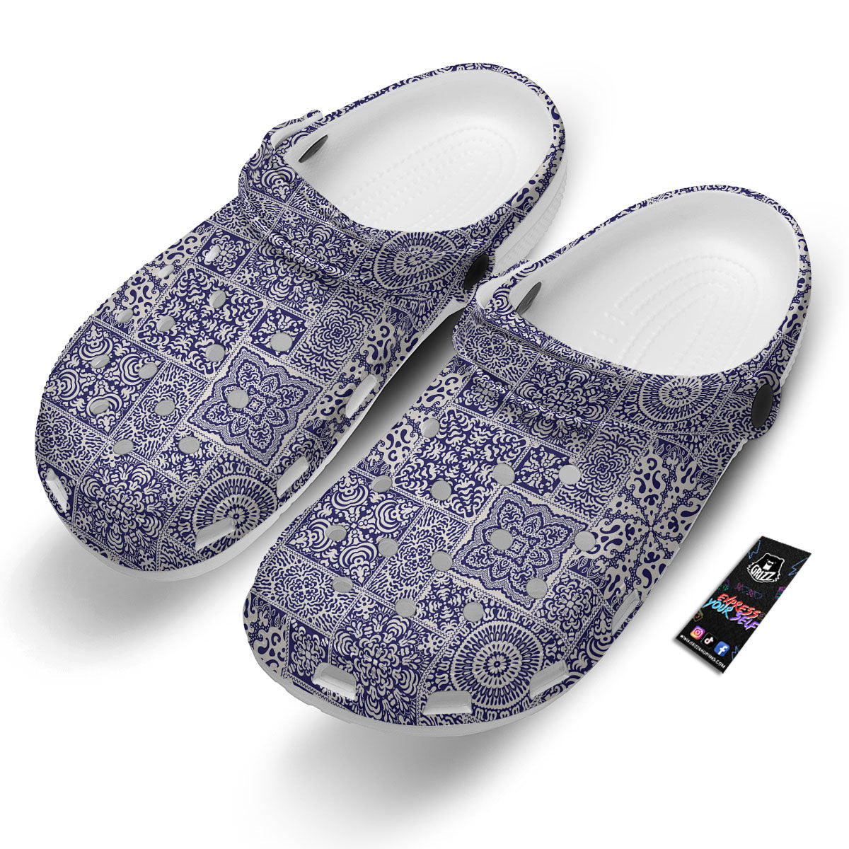 Mandala Patchwork Square Bohemian Print Pattern Clog-grizzshop