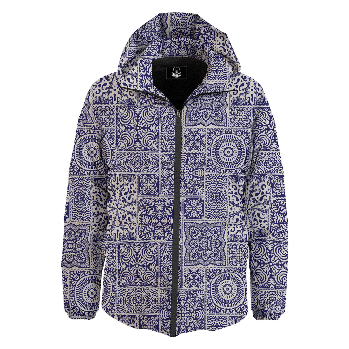 Mandala Patchwork Square Bohemian Print Pattern Down Jacket-grizzshop