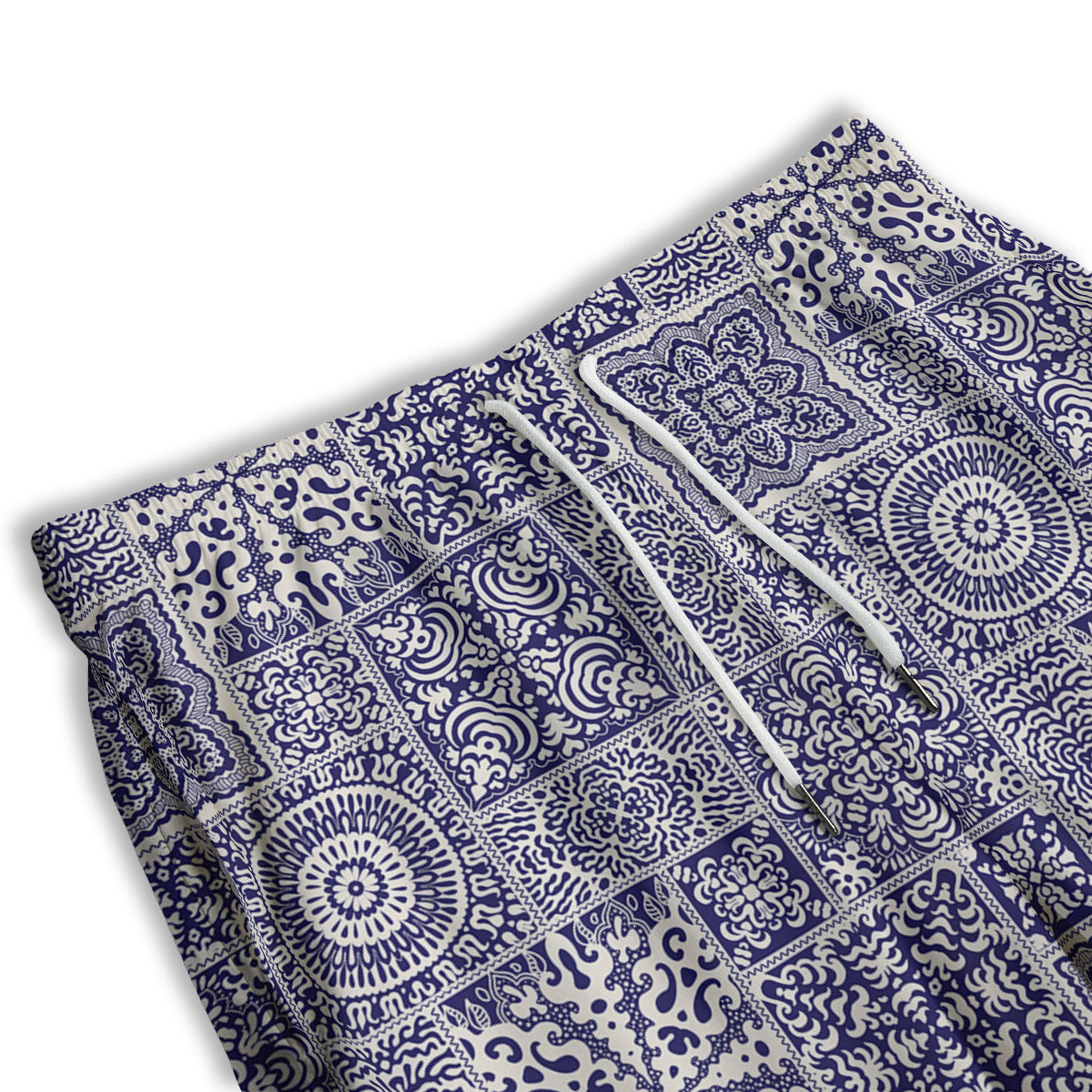 Mandala Patchwork Square Bohemian Print Pattern Men's Athletic Shorts