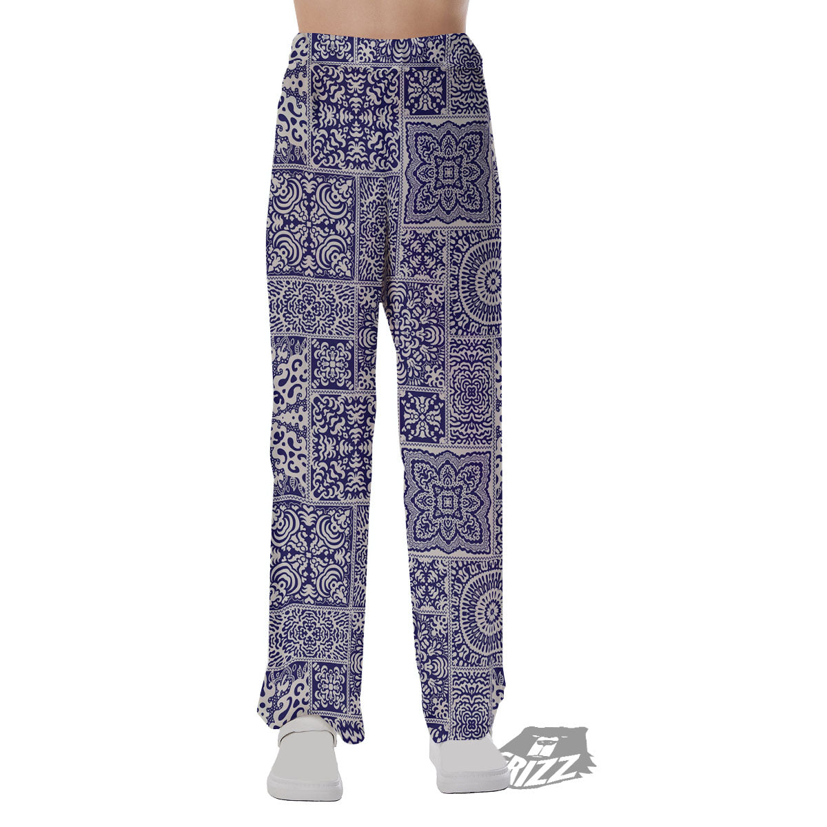 Mandala Patchwork Square Bohemian Print Pattern Pajama Pants-grizzshop