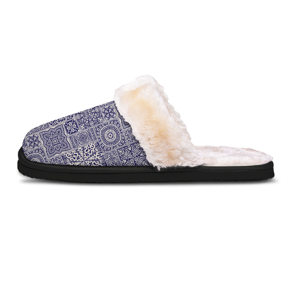 Mandala Patchwork Square Bohemian Print Pattern Slippers-grizzshop