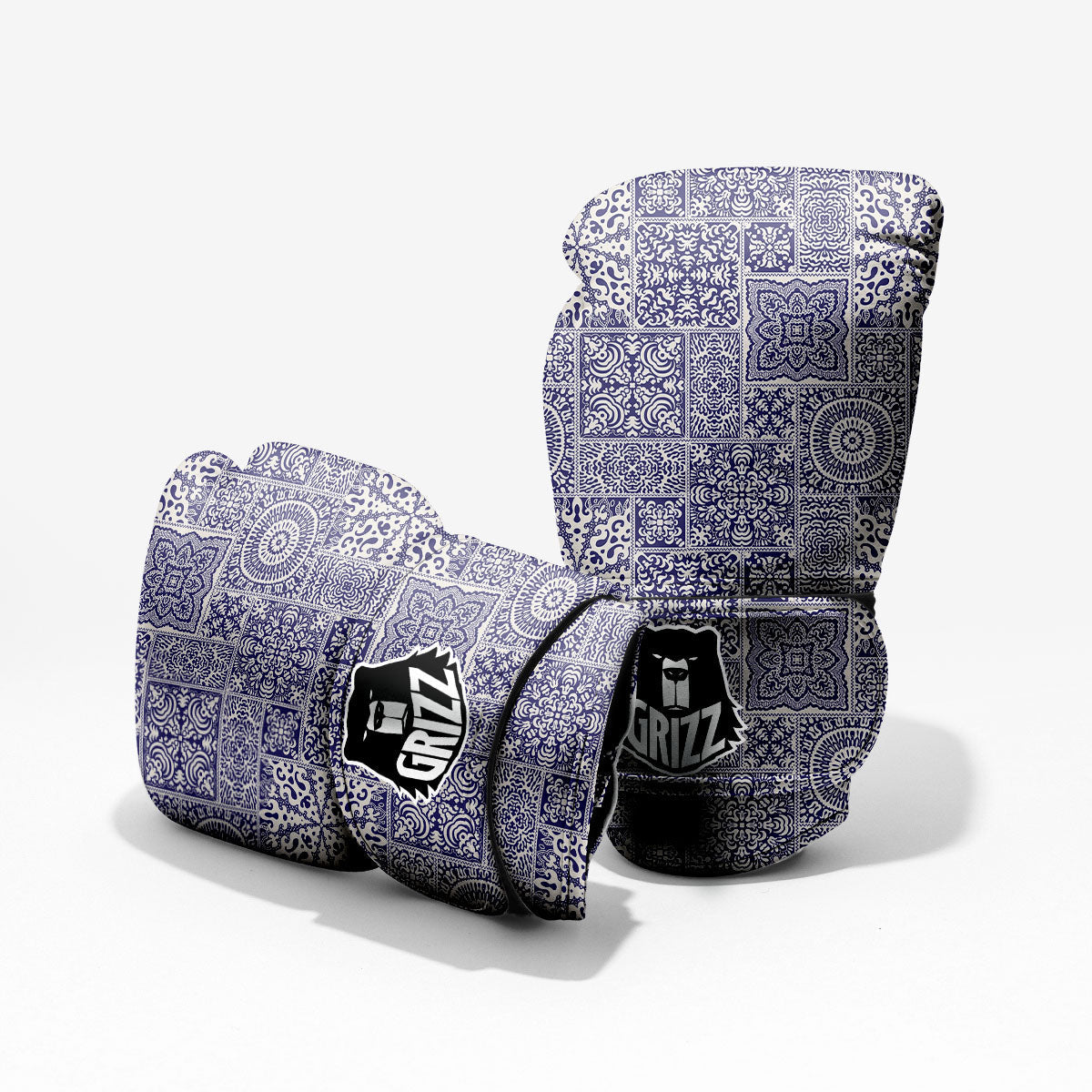 Mandala Patchwork Square Bohemian Print Pattern Pro Boxing Glove