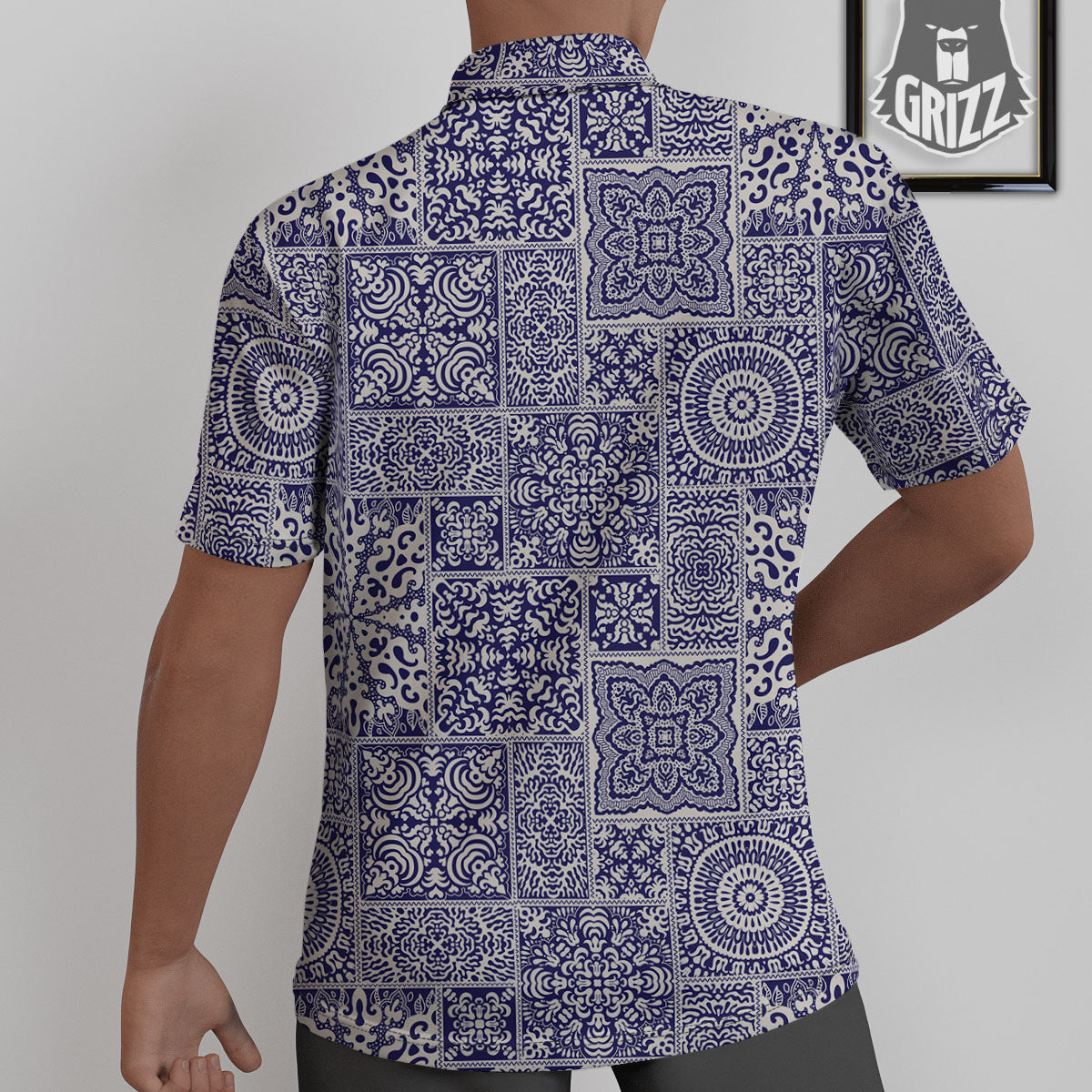 Mandala Patchwork Square Bohemian Print Pattern Untucked Shirts-grizzshop