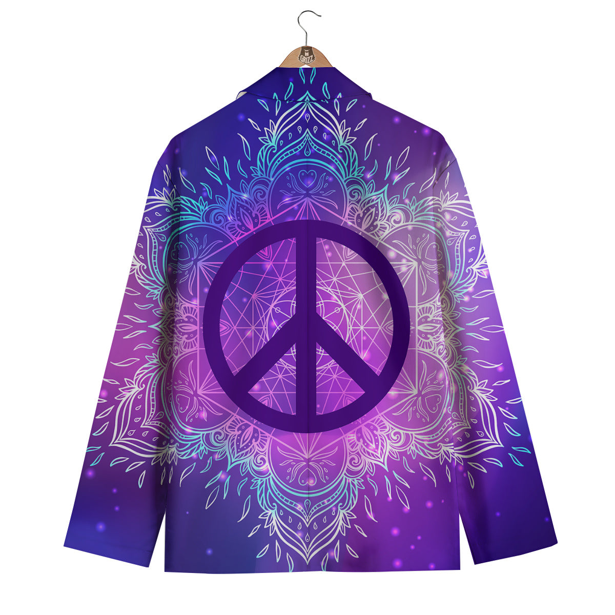 Mandala Peace Sign Men's Blazer-grizzshop