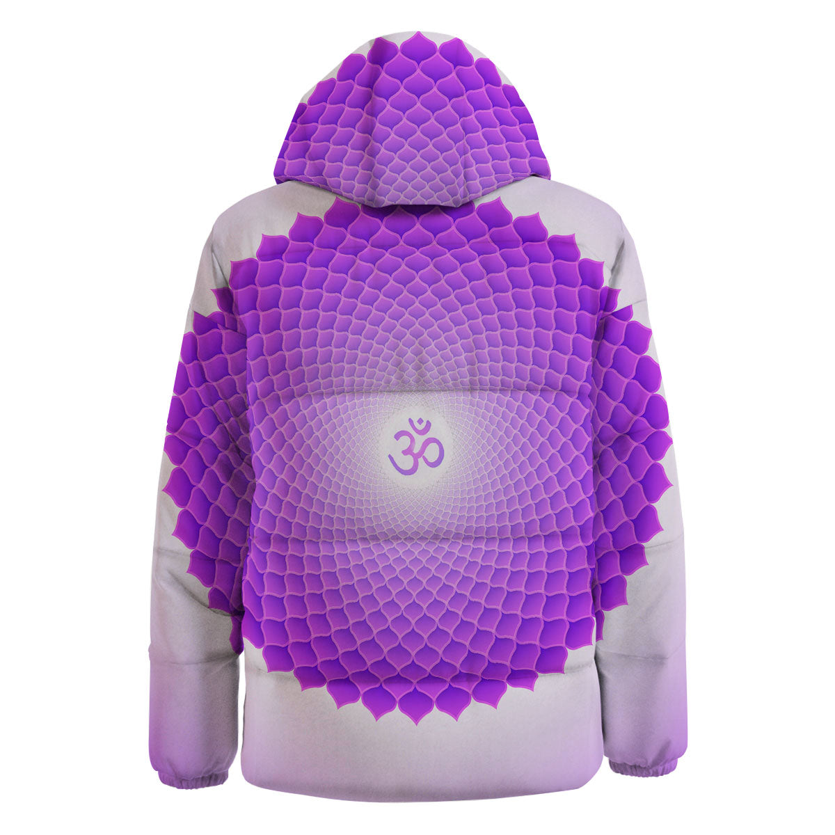 Mandala Sahasrara Chakra Print Down Jacket-grizzshop