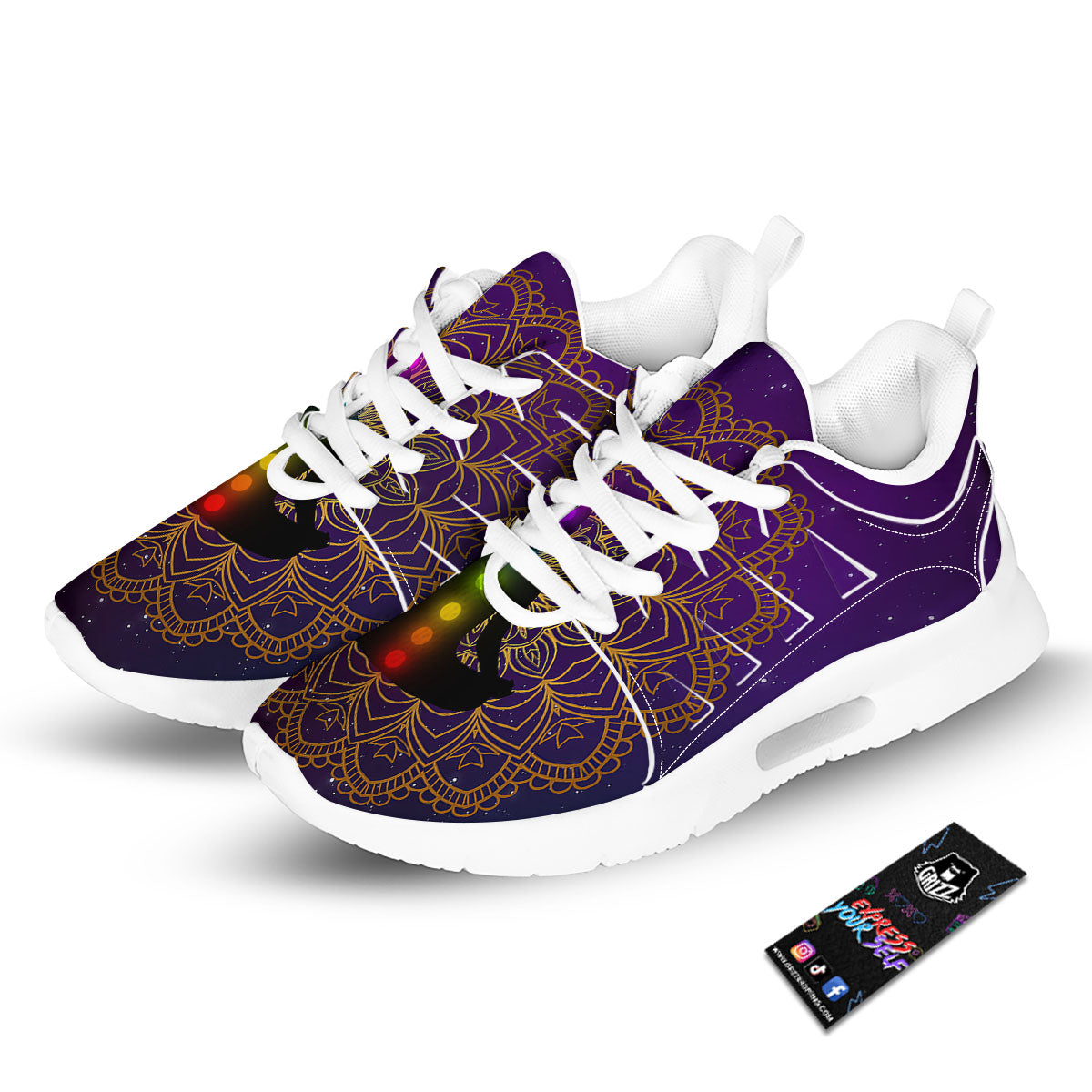 Mandala Seven Chakras Print Tennis Shoes-grizzshop