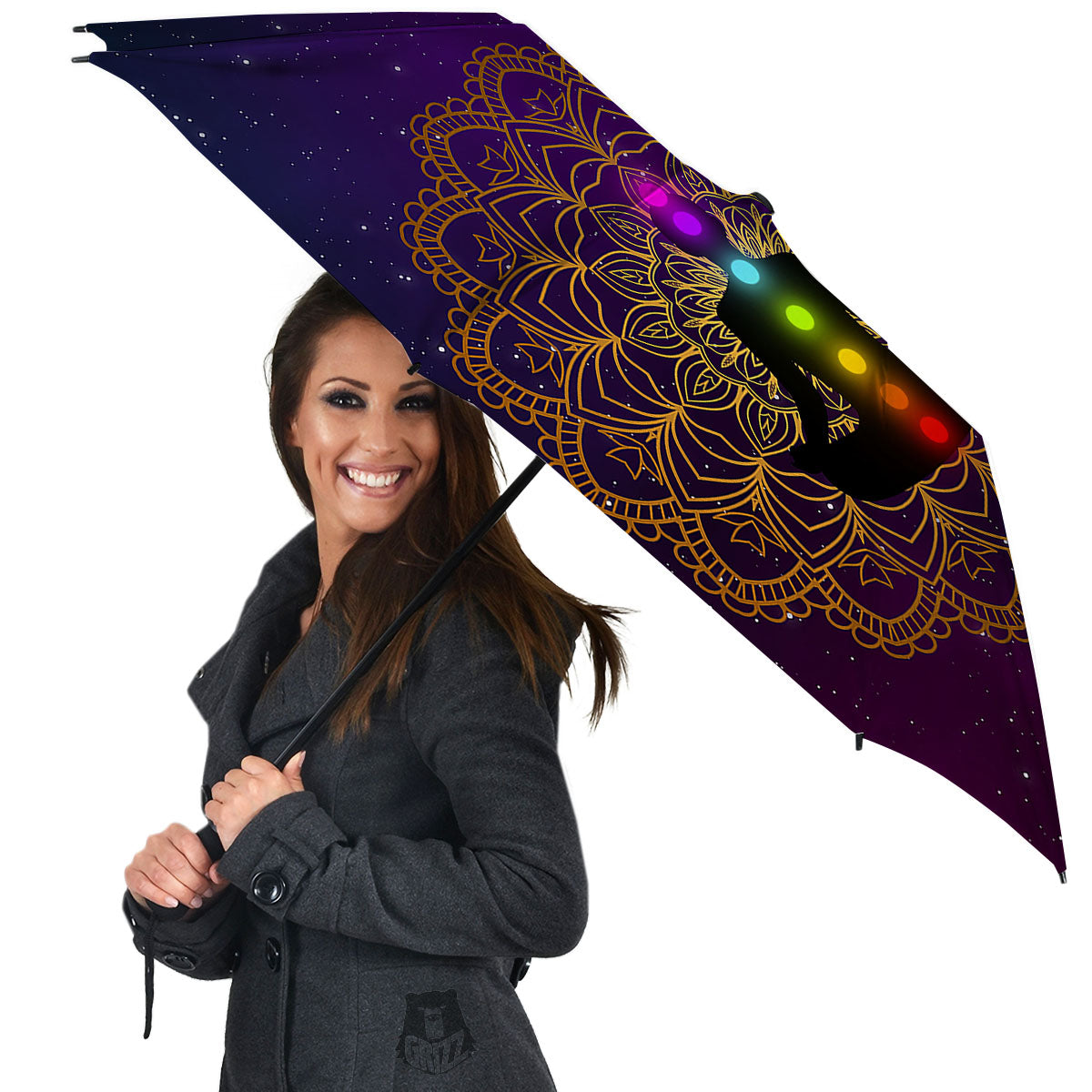 Mandala Seven Chakras Print Umbrella-grizzshop