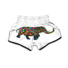 Mandala Silhouette Elephant Print Muay Thai Boxing Shorts-grizzshop