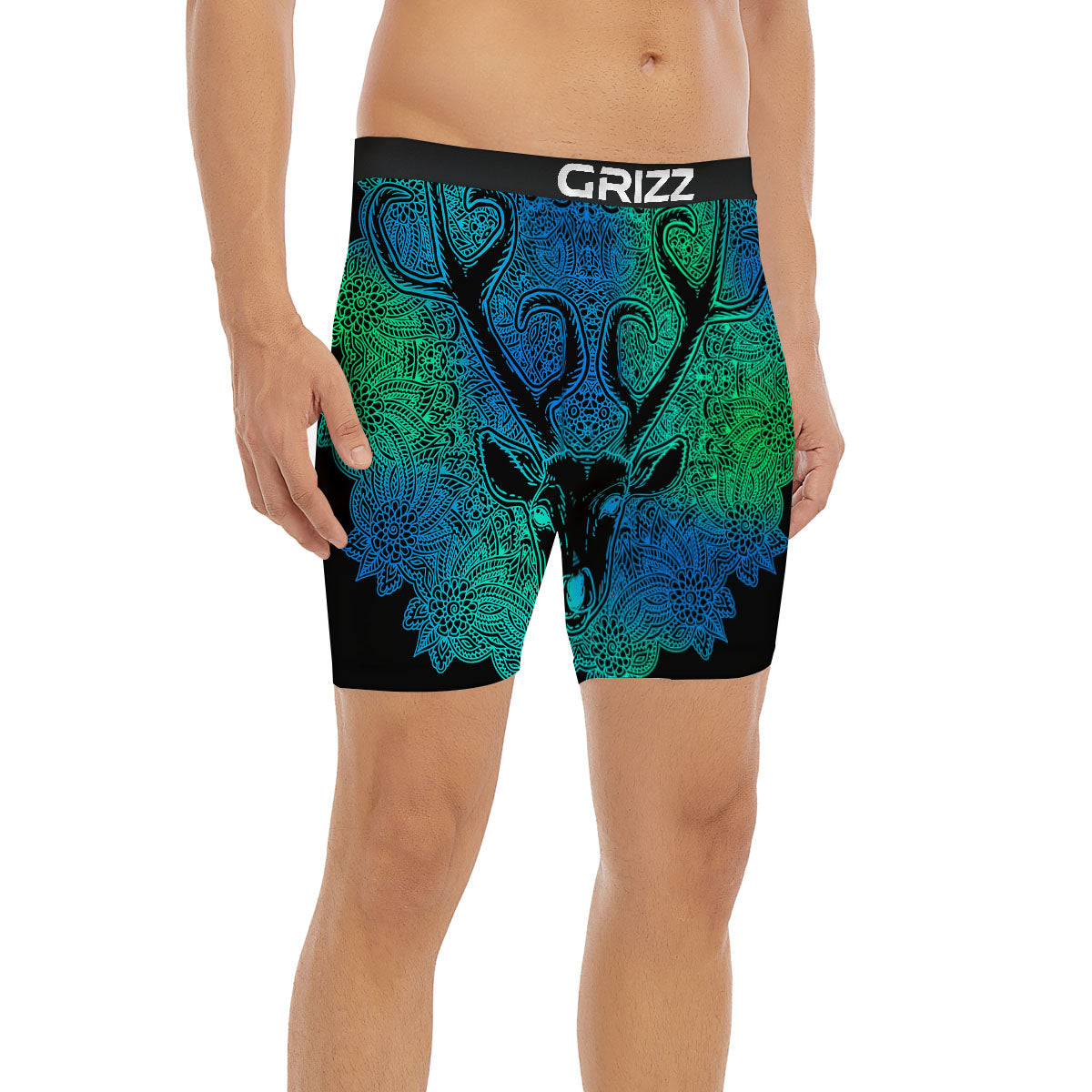 Mandala Spiritual Deer Print Boxer Briefs-grizzshop