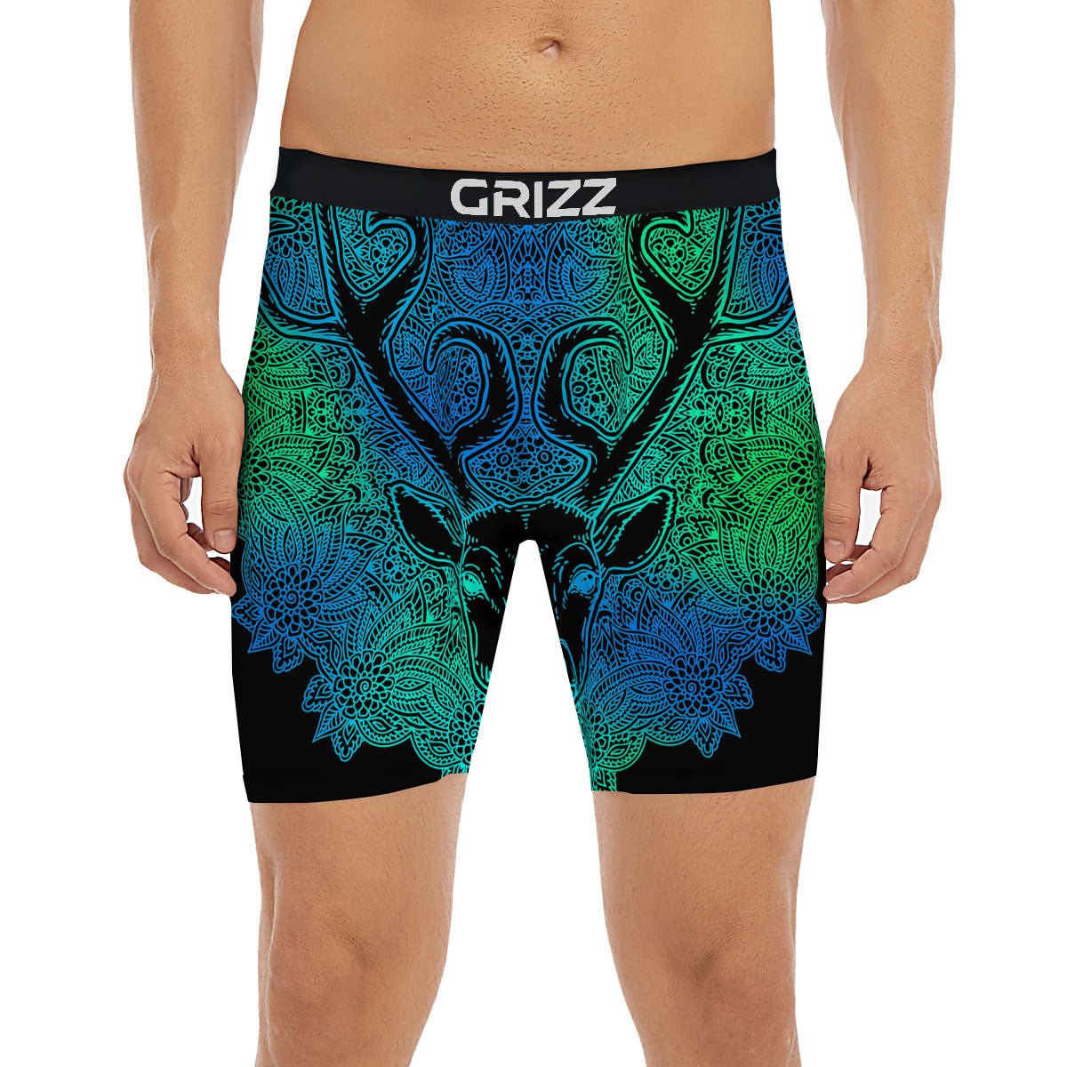 Mandala Spiritual Deer Print Boxer Briefs-grizzshop