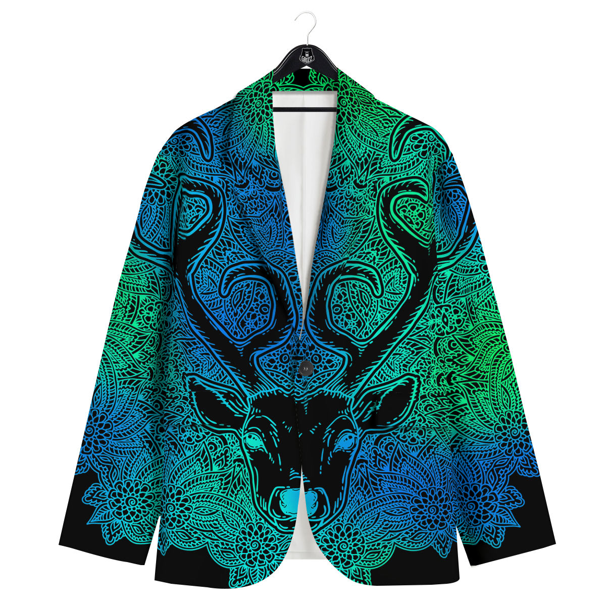Mandala Spiritual Deer Print Men's Sport Coat-grizzshop