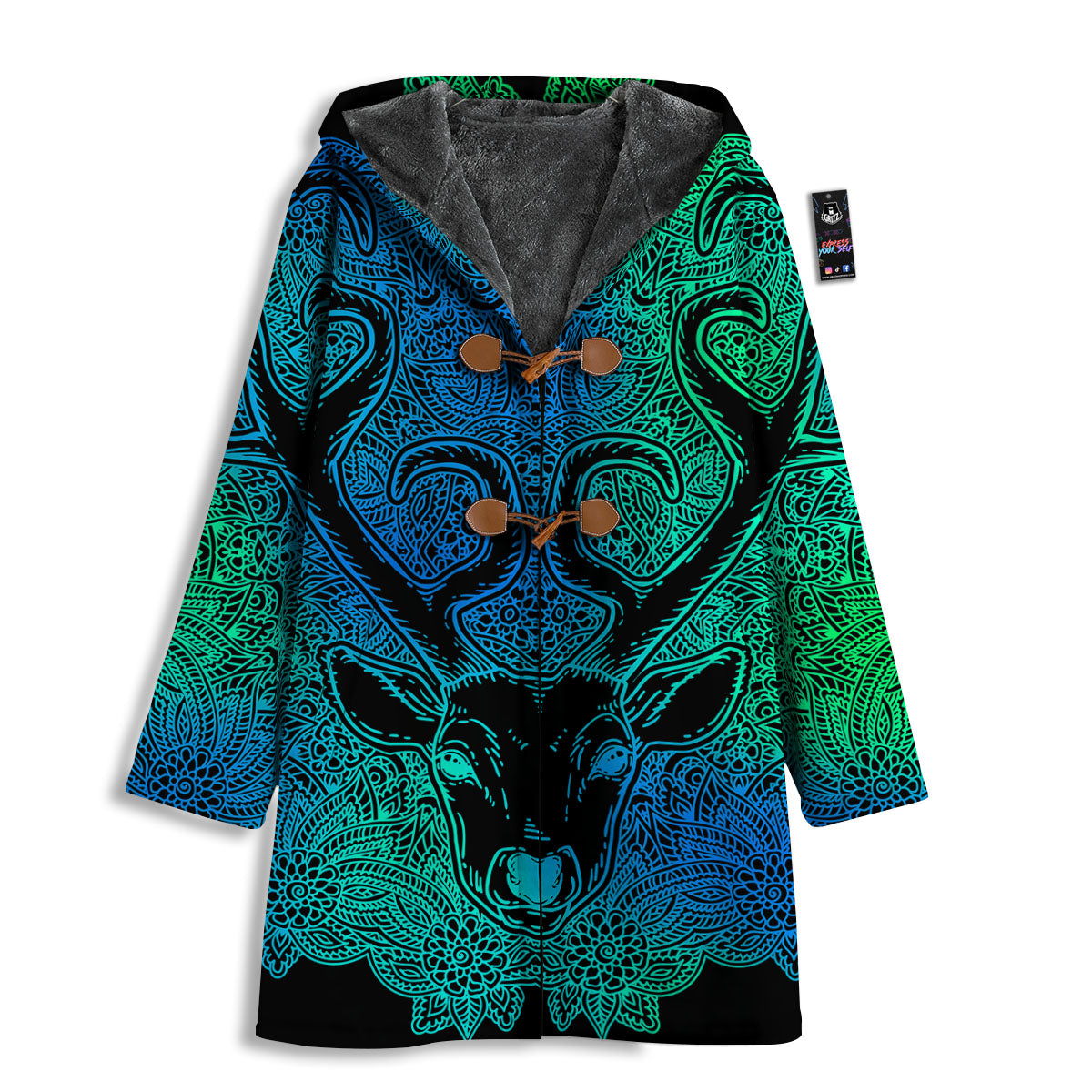 Mandala Spiritual Deer Print Men's Windbreaker Jacket-grizzshop