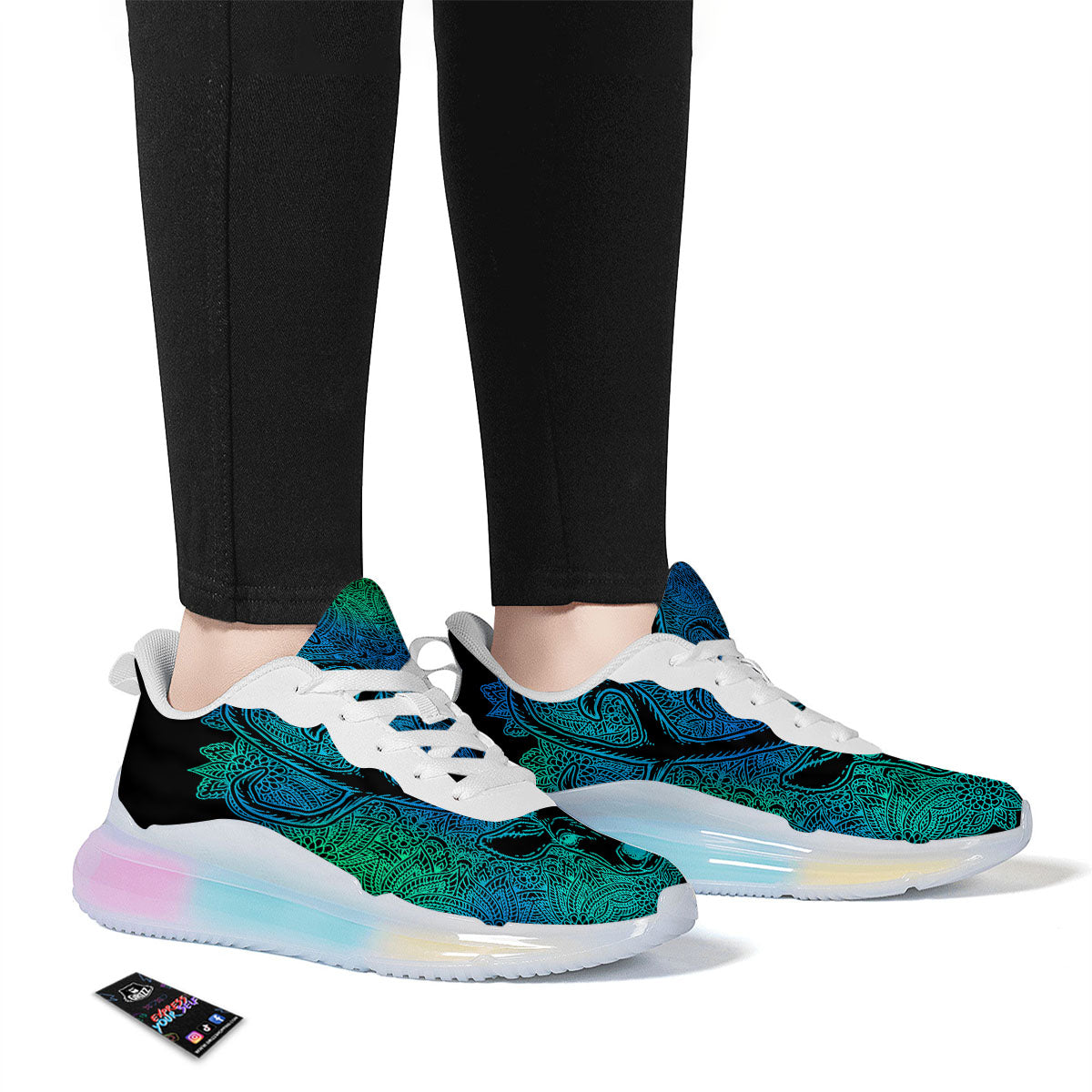 Mandala Spiritual Deer Print Running Sneakers-grizzshop