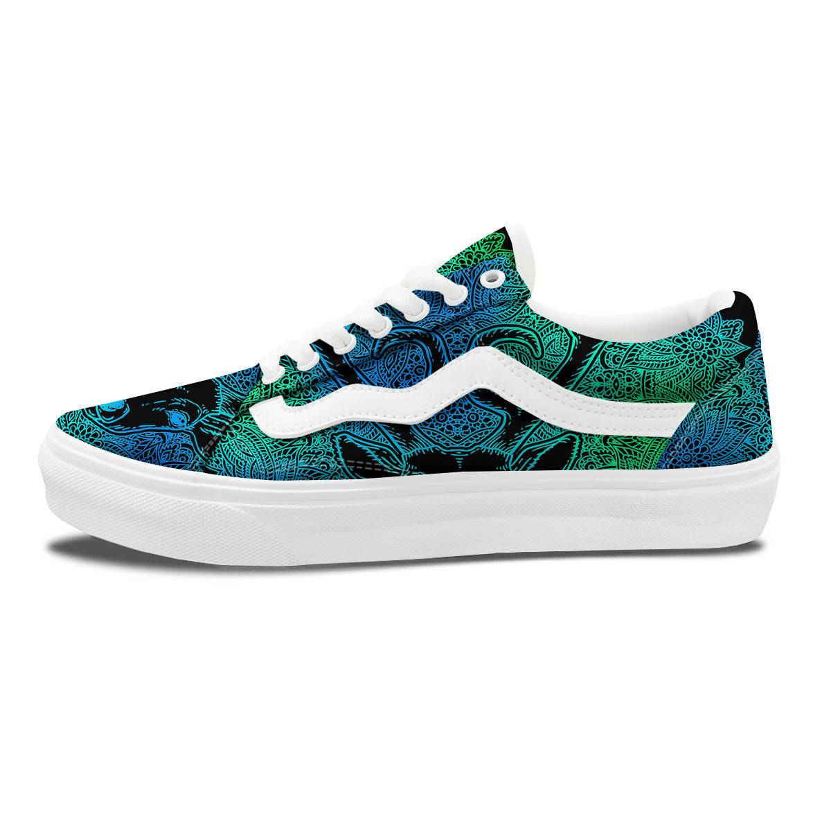 Mandala Spiritual Deer Print Skate Shoes-grizzshop