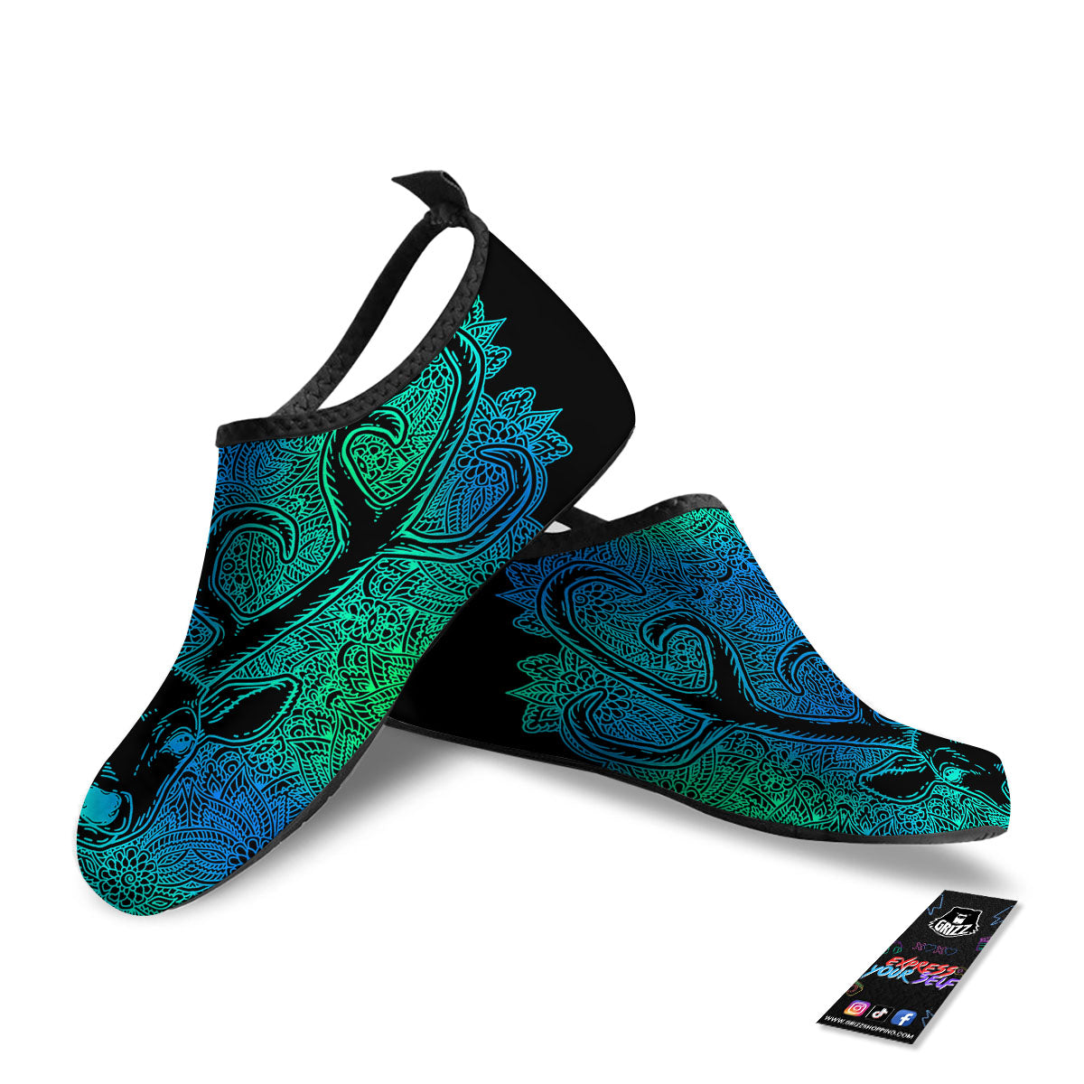 Mandala Spiritual Deer Print Water Shoes-grizzshop