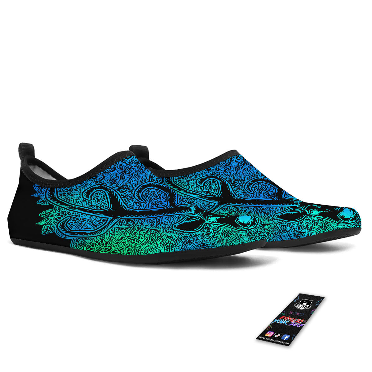 Mandala Spiritual Deer Print Water Shoes-grizzshop