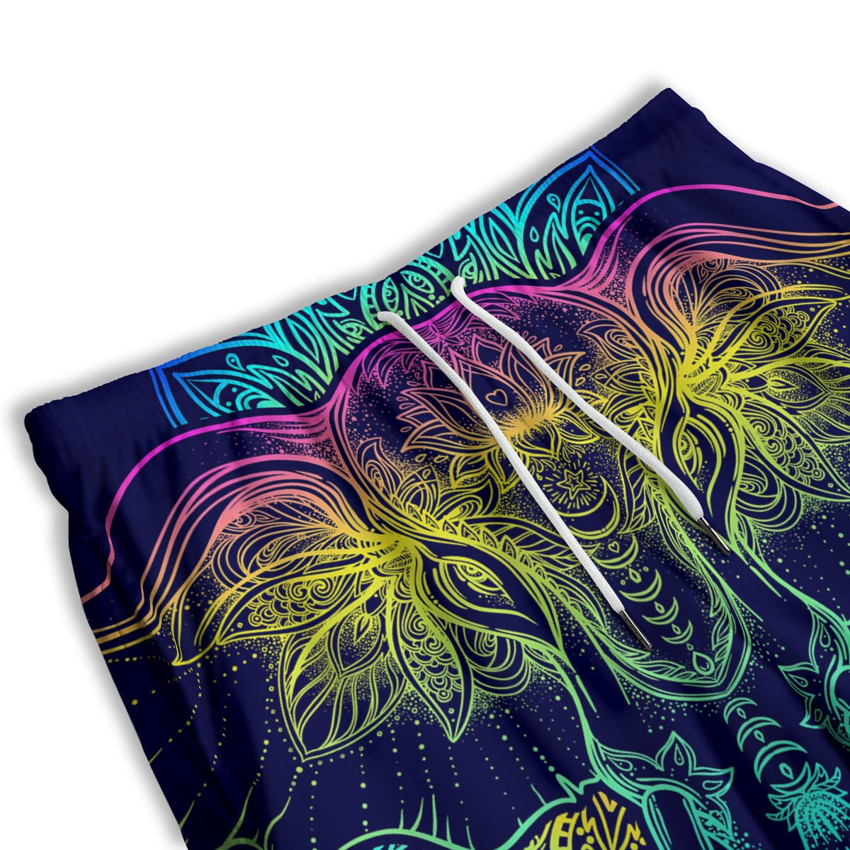 Mandala Spiritual Elephant Print Men's Athletic Shorts