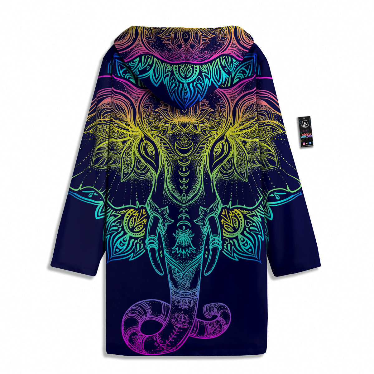 Mandala Spiritual Elephant Print Men's Windbreaker Jacket-grizzshop