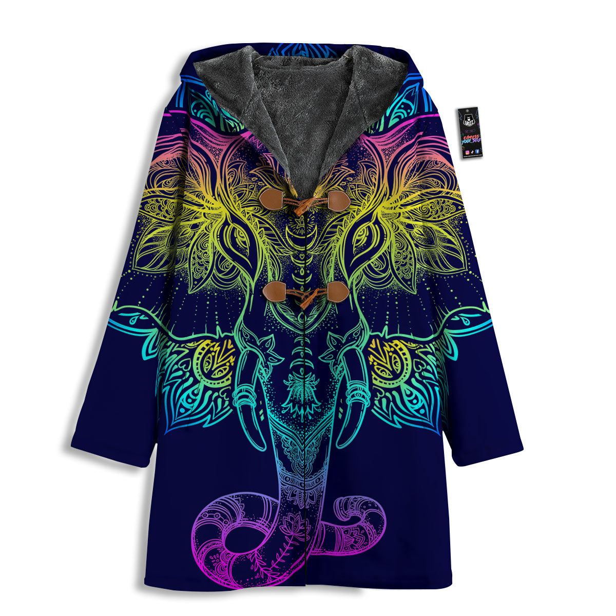 Mandala Spiritual Elephant Print Men's Windbreaker Jacket-grizzshop
