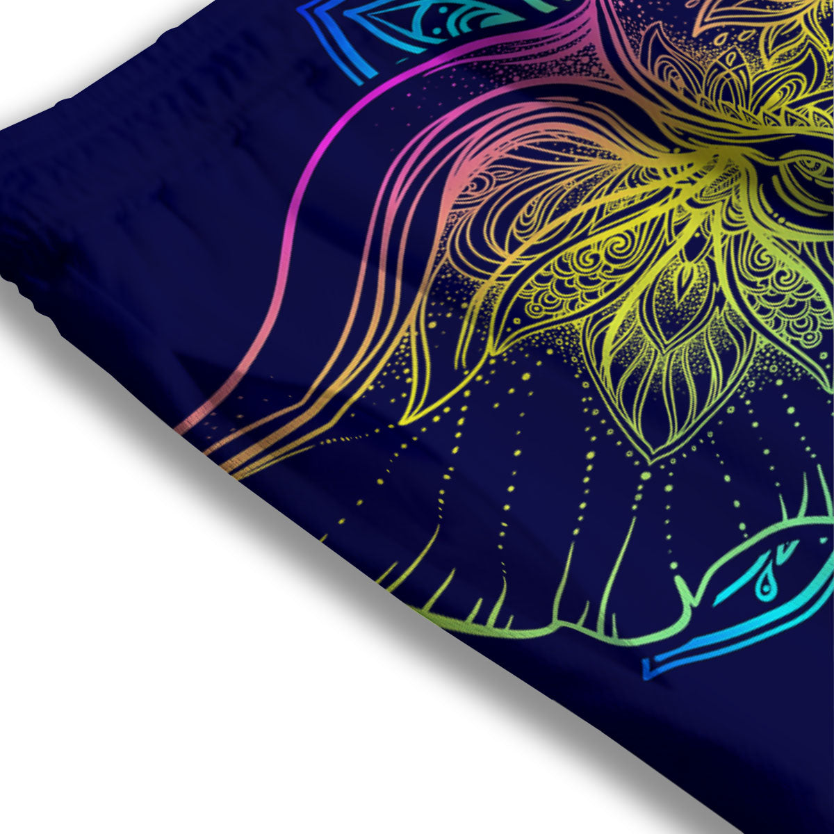 Mandala Spiritual Elephant Print Mesh Shorts