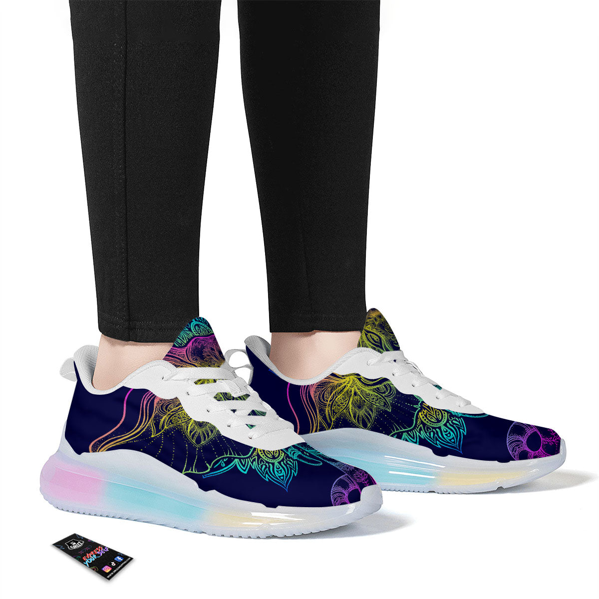 Mandala Spiritual Elephant Print Running Sneakers-grizzshop