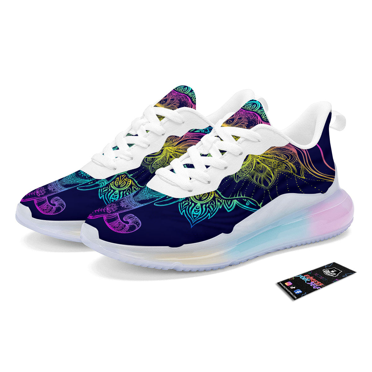 Mandala Spiritual Elephant Print Running Sneakers-grizzshop