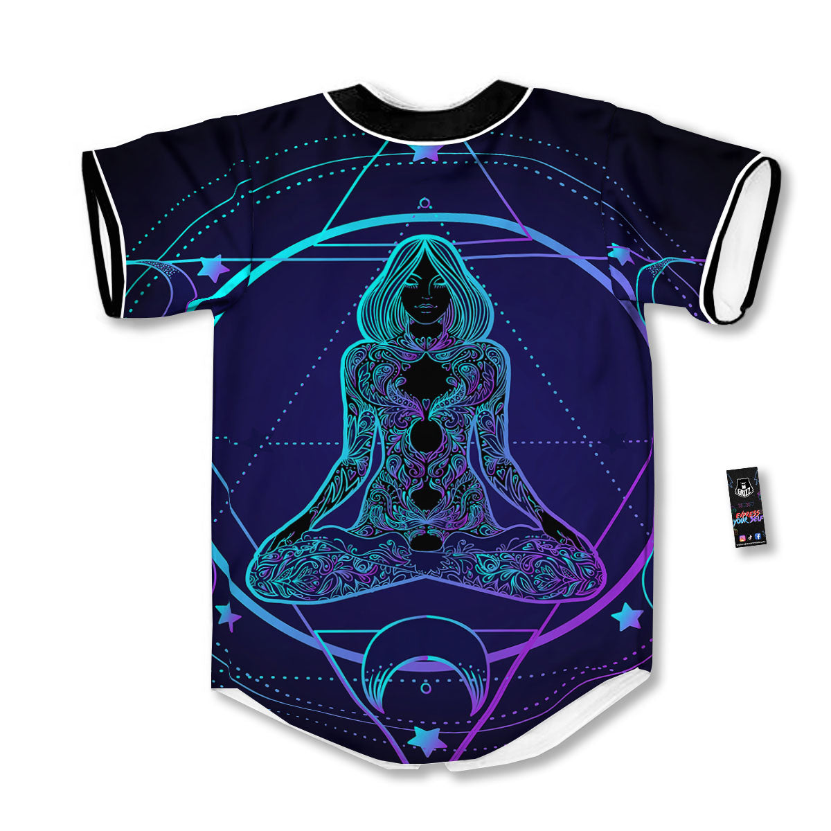 Mandala Spiritual Girl Print Baseball Jersey-grizzshop