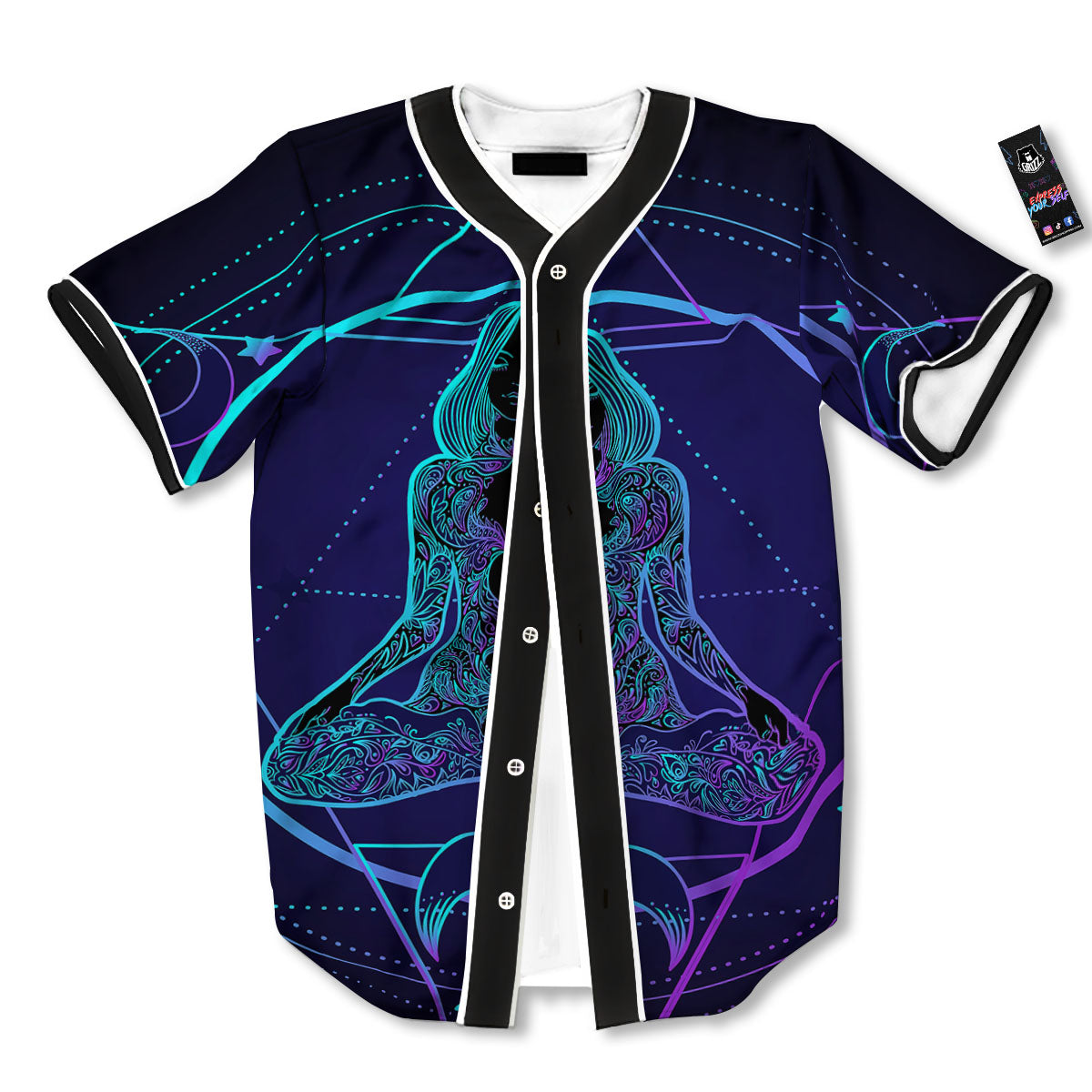Mandala Spiritual Girl Print Baseball Jersey-grizzshop