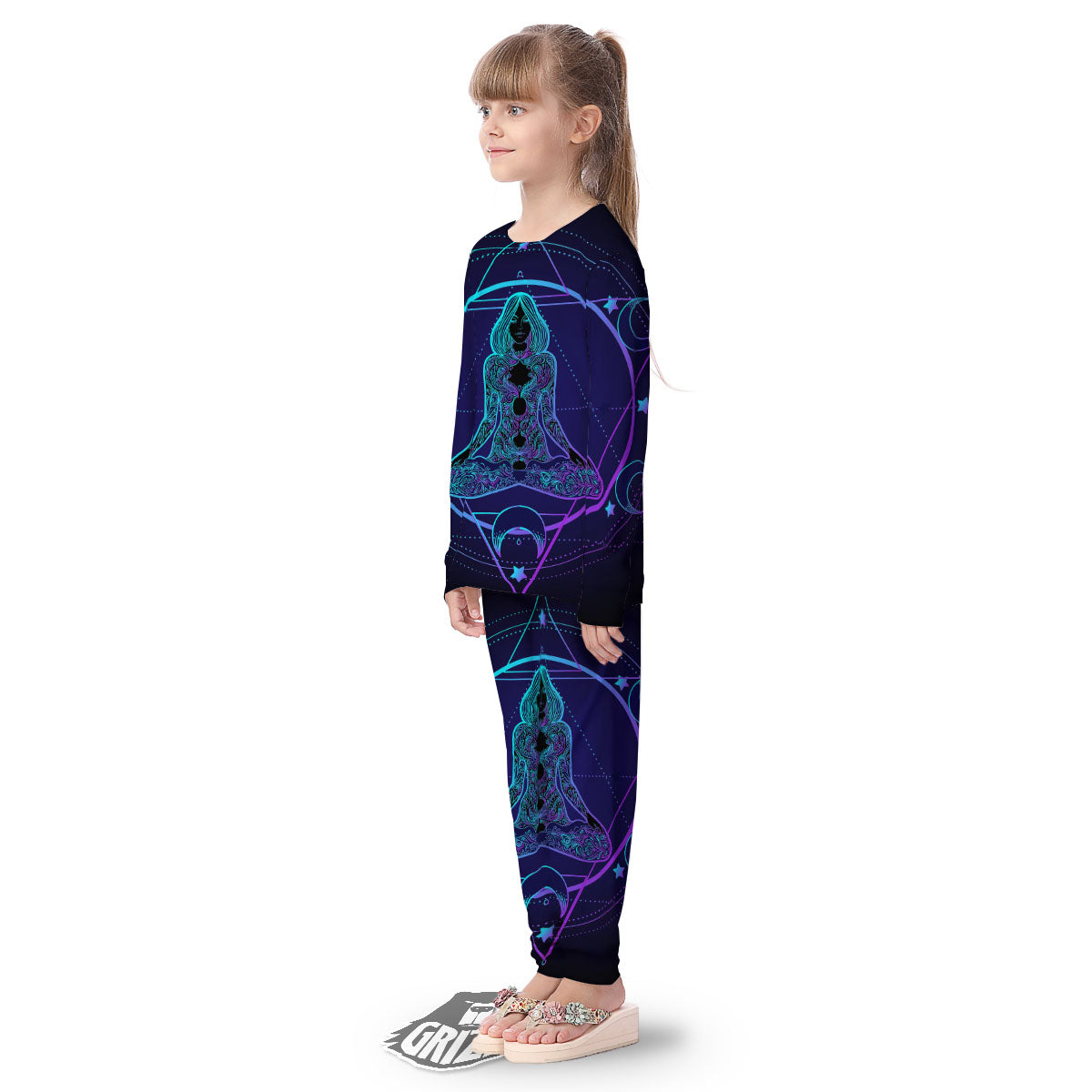 Mandala Spiritual Girl Print Kid's Pajamas-grizzshop