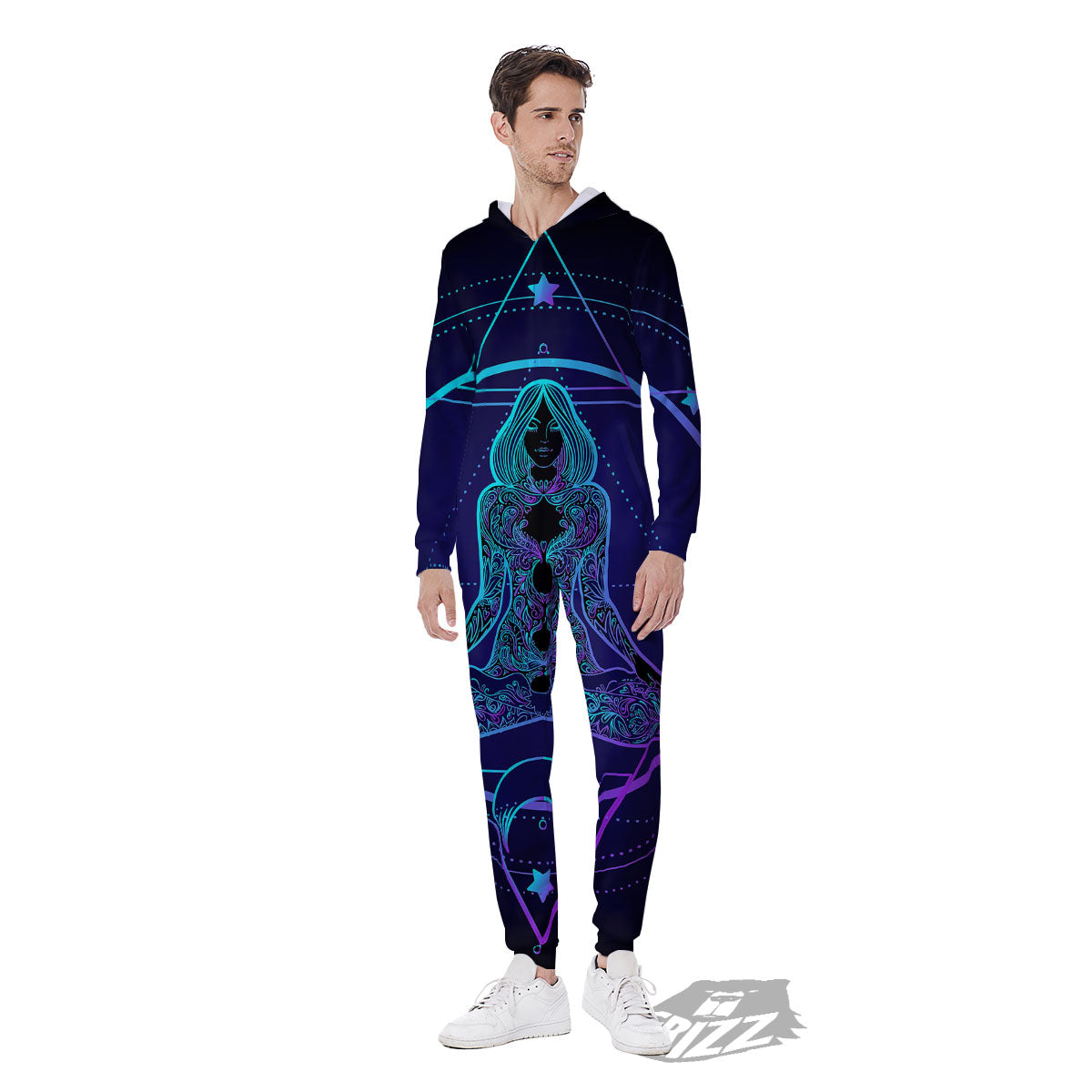 Mandala Spiritual Girl Print Men's Jumpsuit-grizzshop