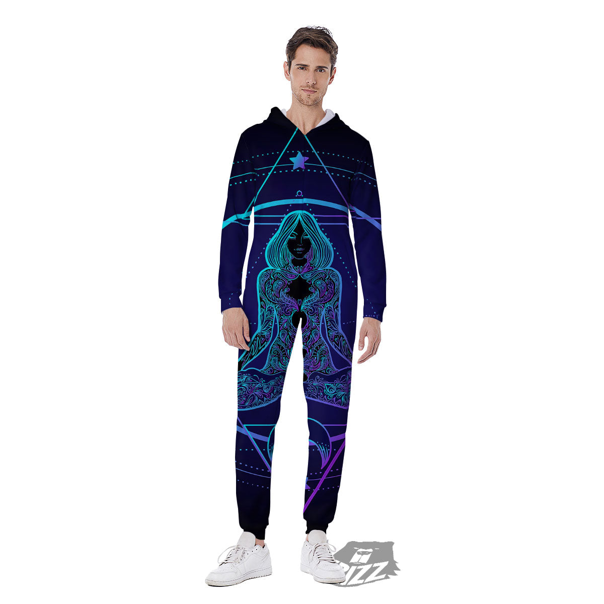 Mandala Spiritual Girl Print Men's Jumpsuit-grizzshop