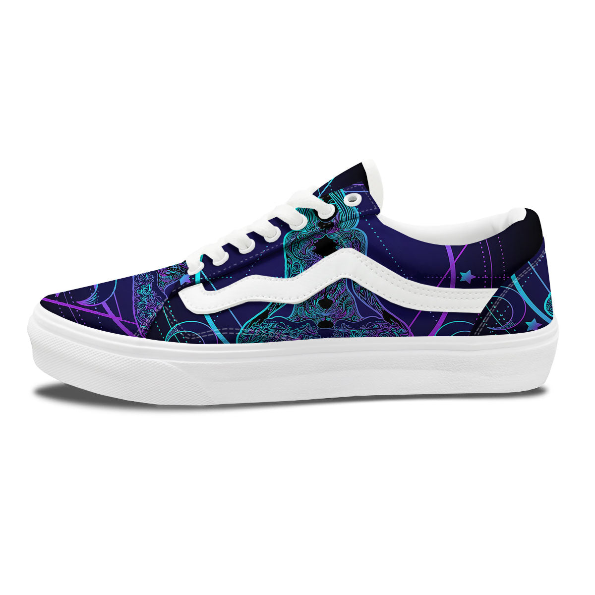 Mandala Spiritual Girl Print Skate Shoes-grizzshop