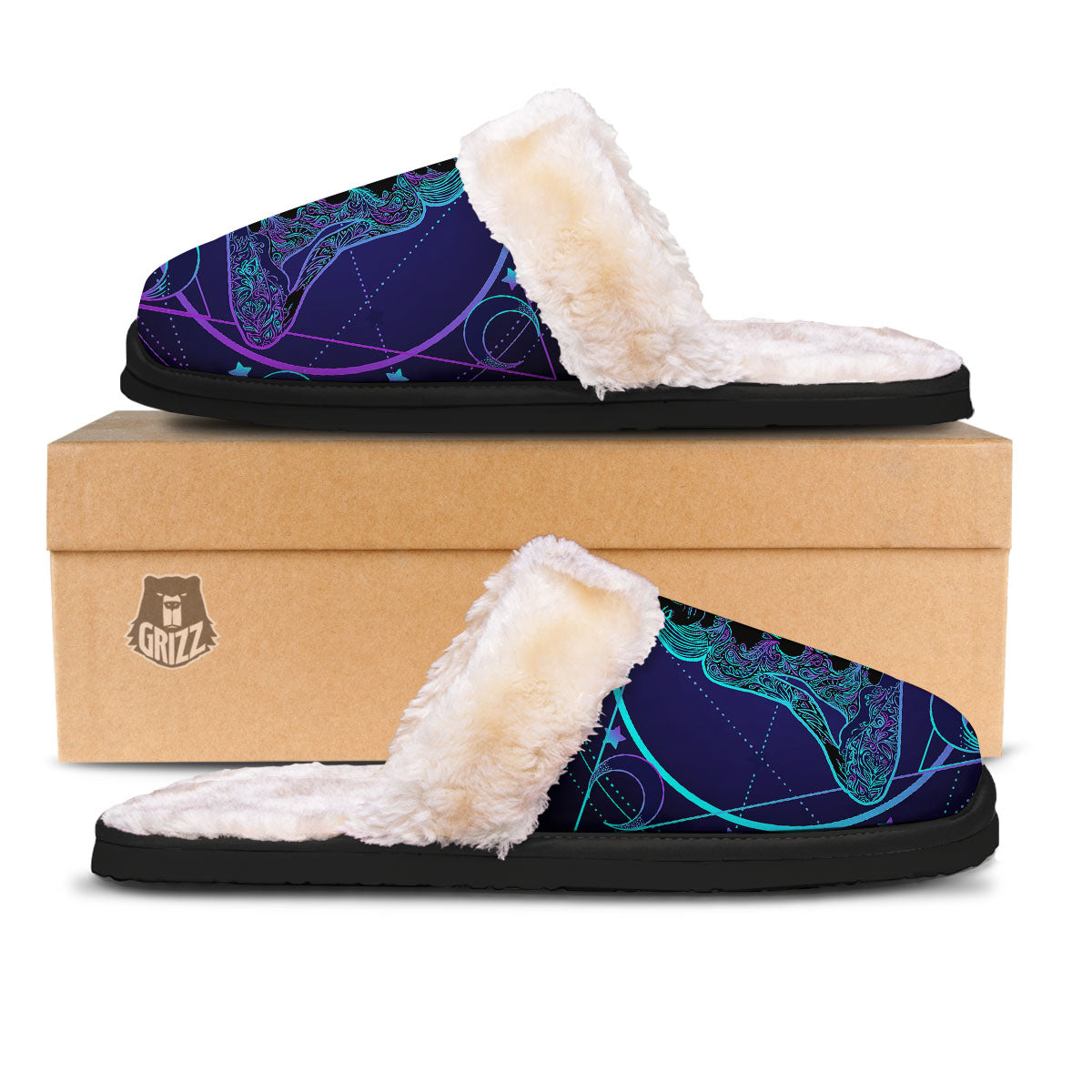 Mandala Spiritual Girl Print Slippers-grizzshop